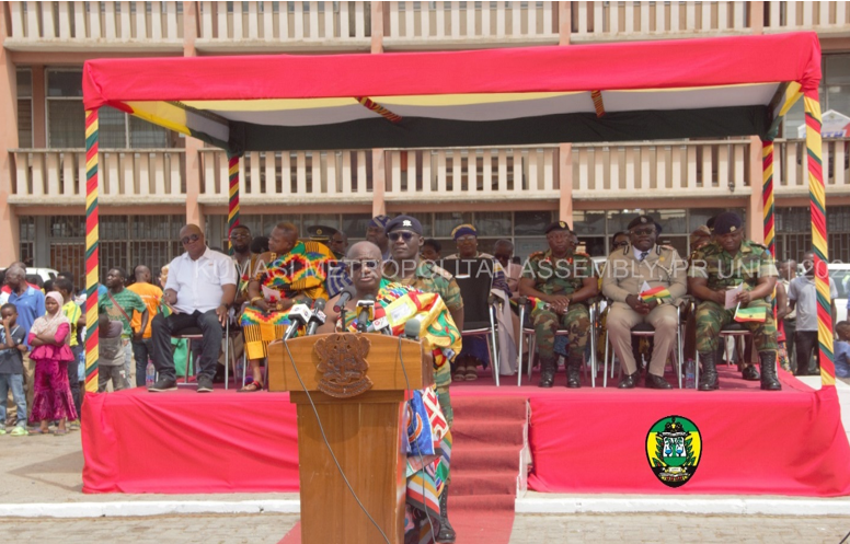 ASHANTI REGIONAL MINISTER, HON SIMON-MENSAH DELIVERING HIS ADDRESS