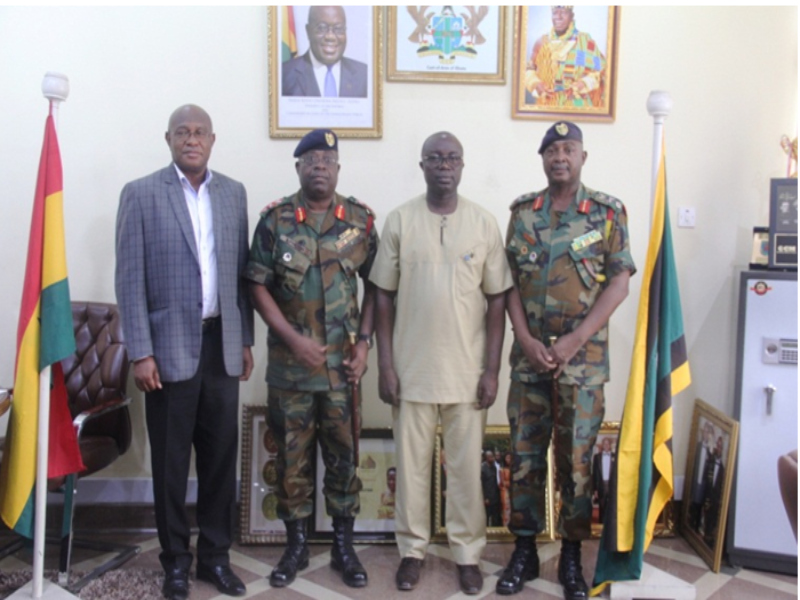 From left, Mr. Michael Ataogye (MCD-KMA), Brig. Gen. Aphour, Hon. Osei Asibbey, and Brig. Gen. Cosmos Alhassan.