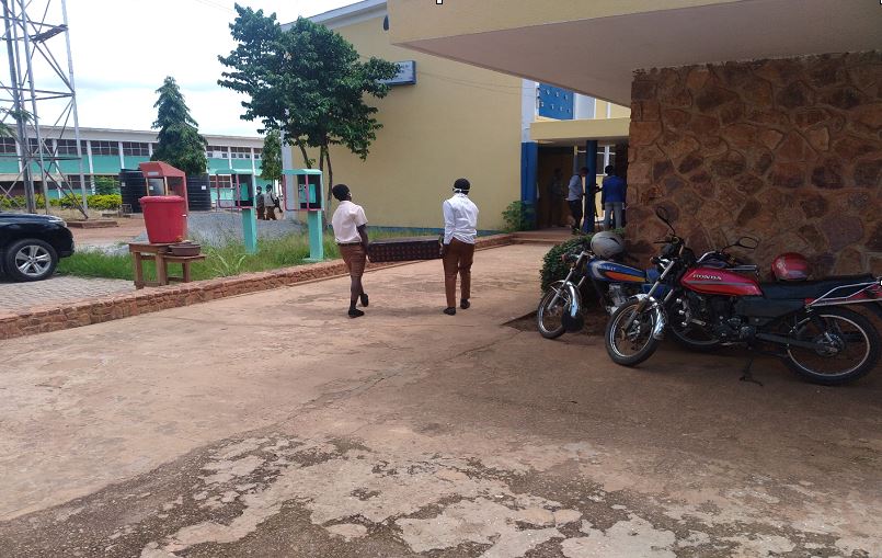 Some of the final year students arriving at the school