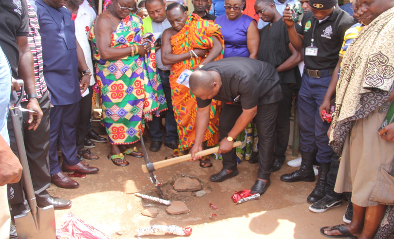 Hon. Sam Pyne breaking the ground for the new project