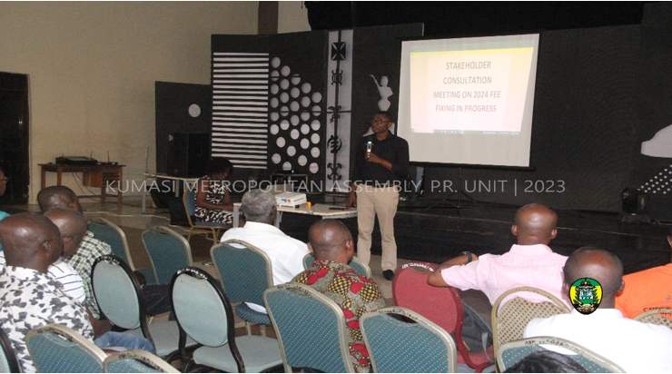 Mr. Eric Nunoo presenting the fee fixing