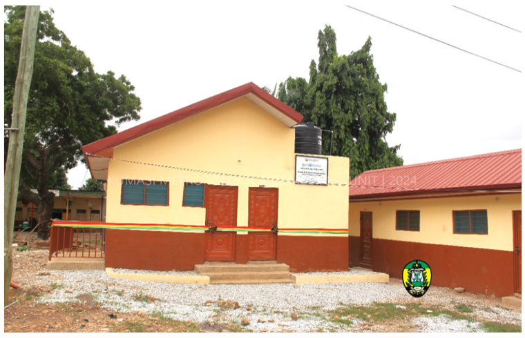 An 11- seater toilet facility at Awere MA Basic School ready for use
